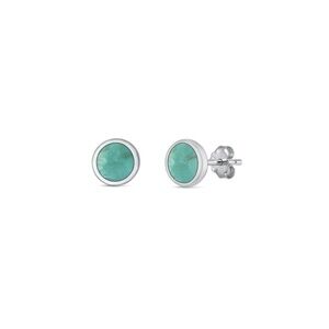 Sterling Silver & Turquoise Stud Earrings 4mm